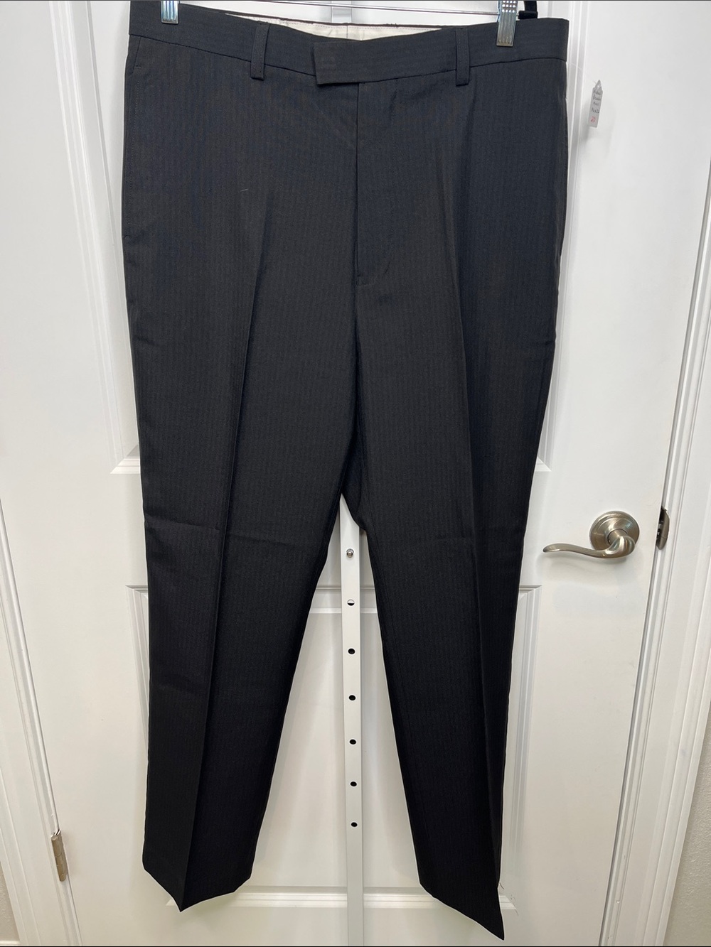 Michael Brandon Black Men's Dress Pants – Subtle Pinstripe